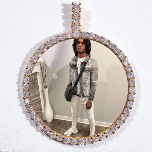 LARGE 3D CIRCLE CUSTOM PICTURE PENDANT sold by The GUU Shop