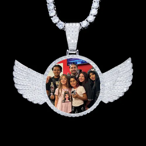 925S & VVS Moissanite 3D Wing Custom Picture Pendant sold by The GUU Shop
