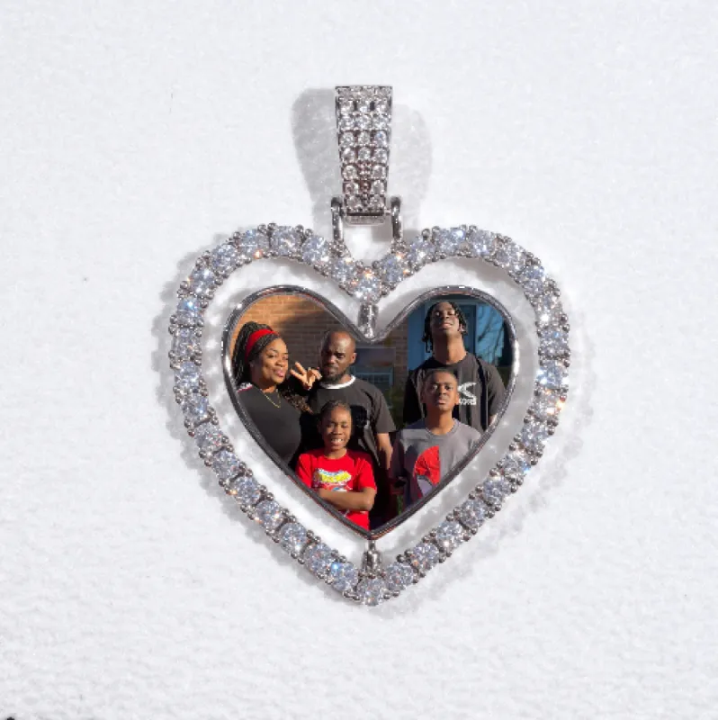 3D Spinning 2-Faced Heart Custom Picture Pendant sold by The GUU Shop