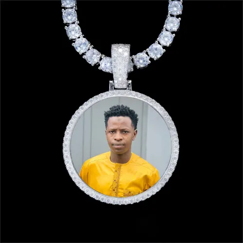 925S & VVS Moissanite 3D Circle Custom Picture Pendant sold by The GUU Shop