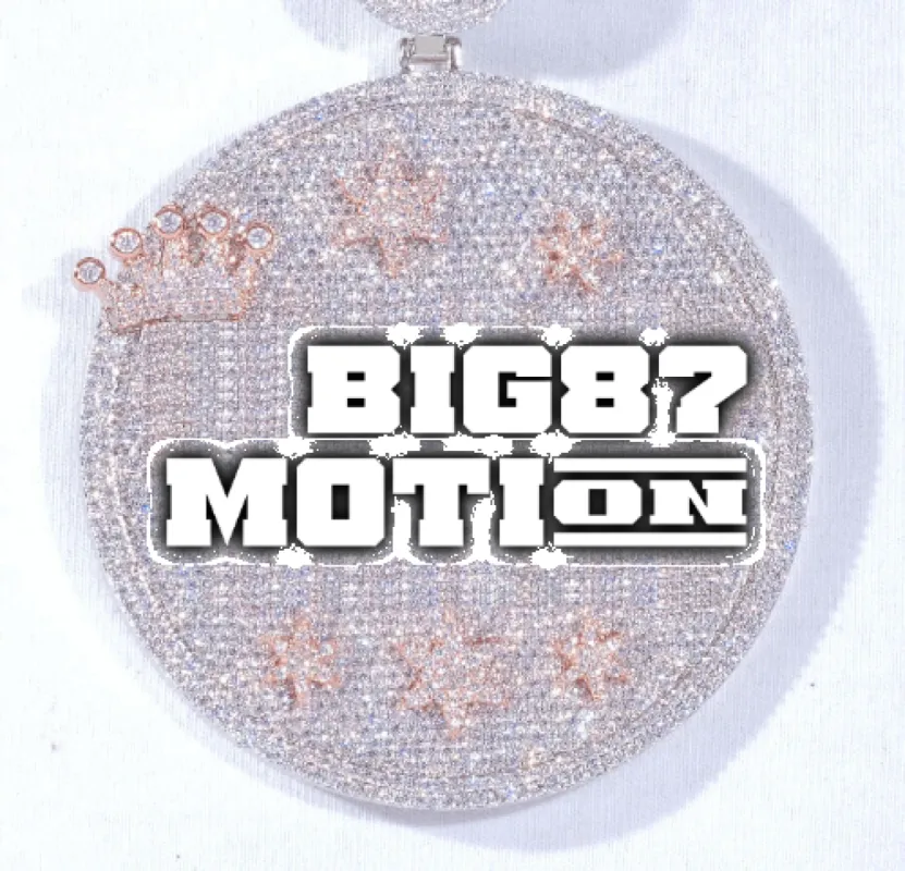 CUSTOM LETTER NECKLACE 3D BIG CROWN DISC sold by The GUU Shop