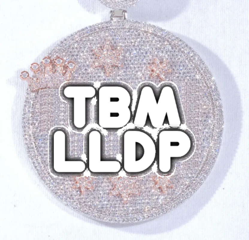 CUSTOM LETTER NECKLACE 3D BIG CROWN DISC sold by The GUU Shop