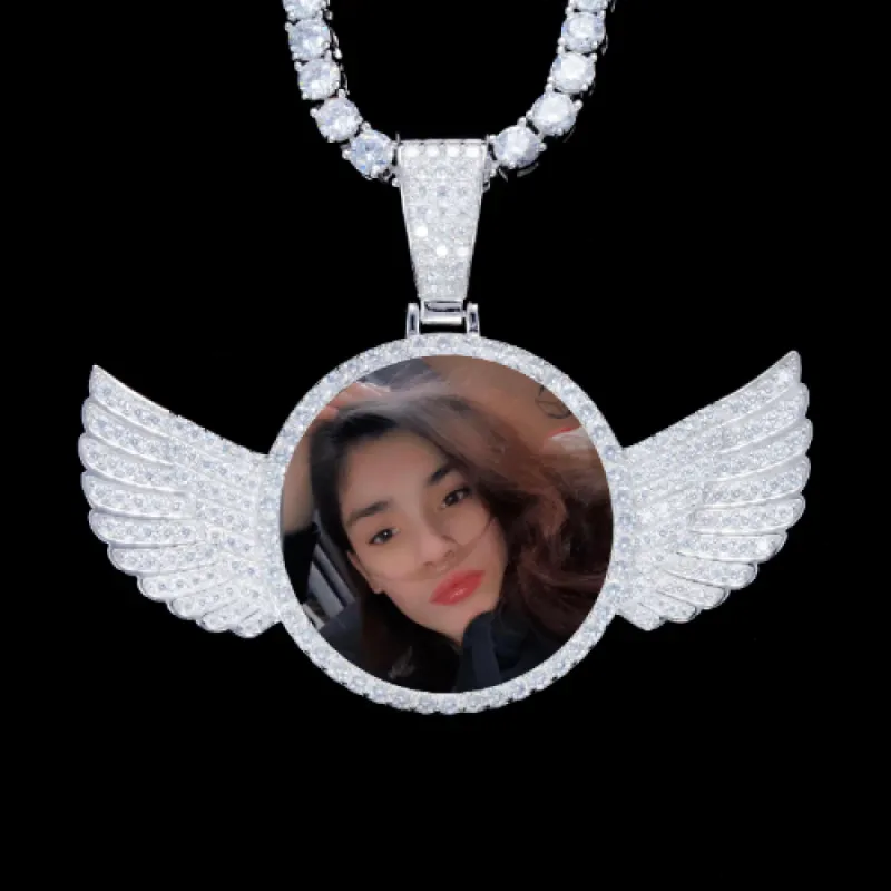 925S & VVS Moissanite 3D Wing Custom Picture Pendant sold by The GUU Shop