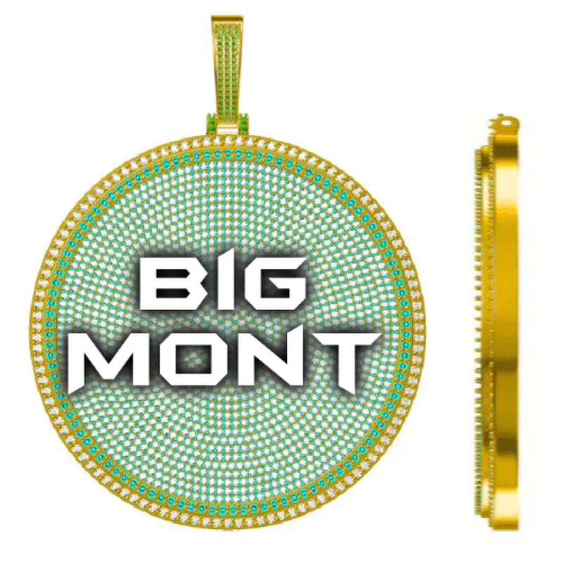 CUSTOM LETTER NECKLACE 3D BIG DISC sold by The GUU Shop