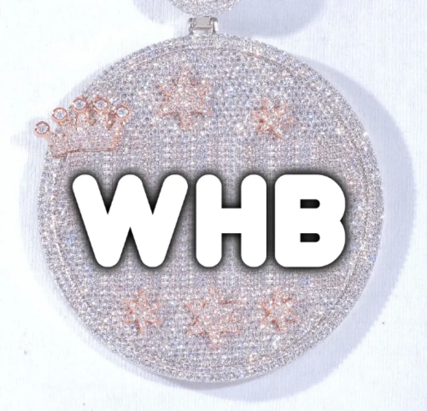 CUSTOM LETTER NECKLACE 3D BIG CROWN DISC sold by The GUU Shop