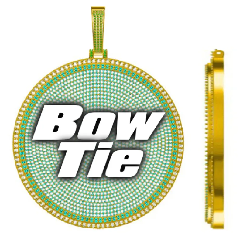 CUSTOM LETTER NECKLACE 3D BIG DISC sold by The GUU Shop