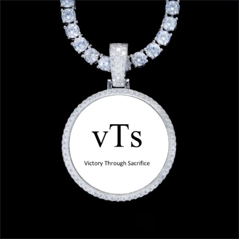 925S & VVS Moissanite 3D Circle Custom Picture Pendant sold by The GUU Shop