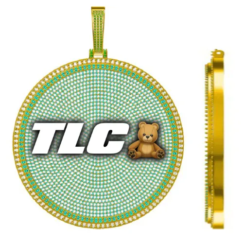 CUSTOM LETTER NECKLACE 3D BIG DISC sold by The GUU Shop