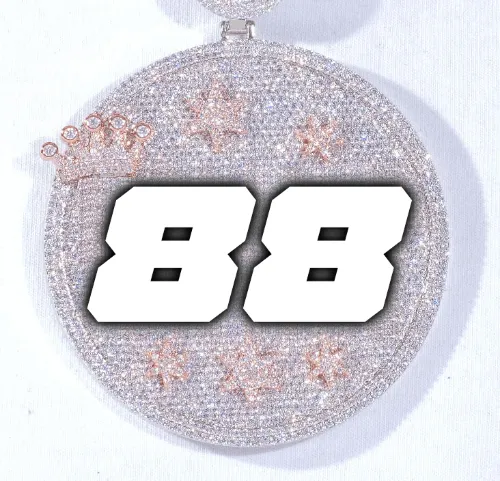 CUSTOM LETTER NECKLACE 3D BIG CROWN DISC sold by The GUU Shop