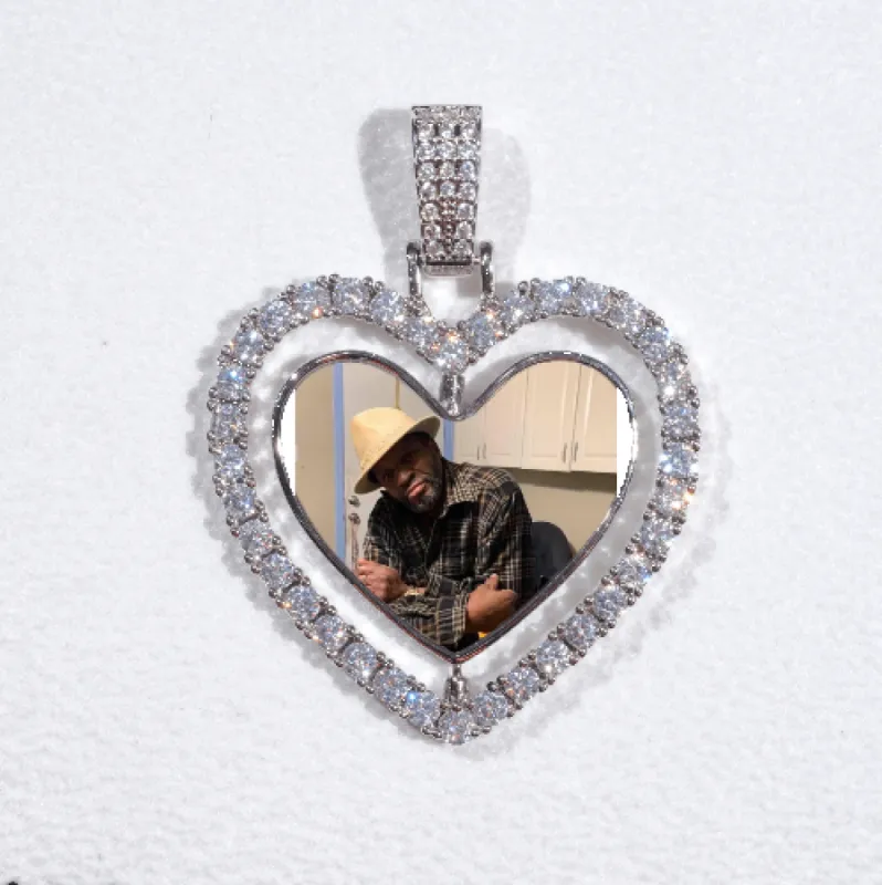 3D Spinning 2-Faced Heart Custom Picture Pendant sold by The GUU Shop