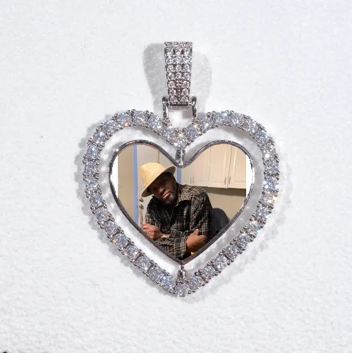 3D Spinning 2-Faced Heart Custom Picture Pendant sold by The GUU Shop