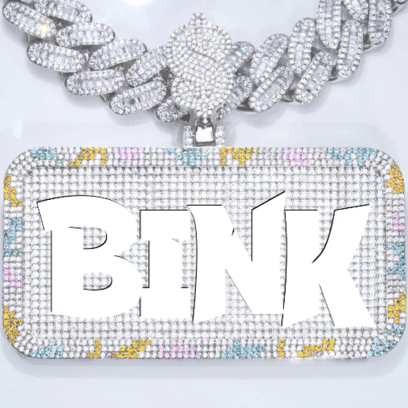 CUSTOM LETTER NECKLACE 3D COLORFUL SQUARE sold by The GUU Shop