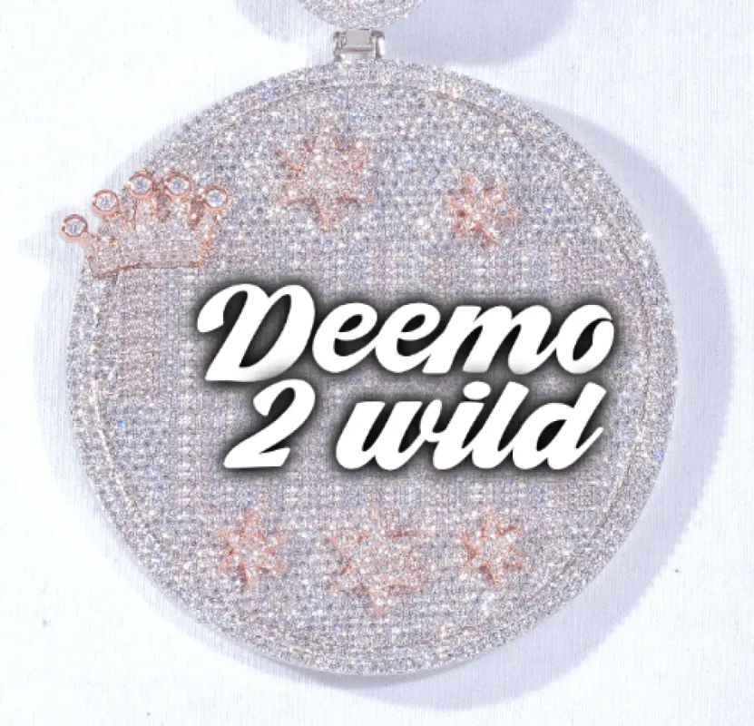 CUSTOM LETTER NECKLACE 3D BIG CROWN DISC sold by The GUU Shop