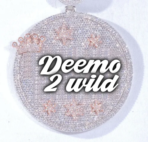 CUSTOM LETTER NECKLACE 3D BIG CROWN DISC sold by The GUU Shop