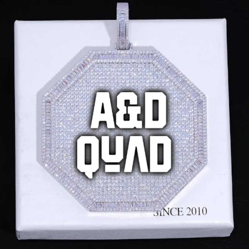CUSTOM LETTER NECKLACE 3D BIG OCTAGON sold by The GUU Shop