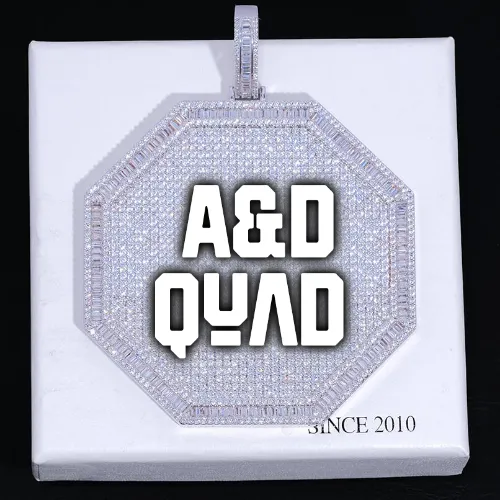 CUSTOM LETTER NECKLACE 3D BIG OCTAGON sold by The GUU Shop
