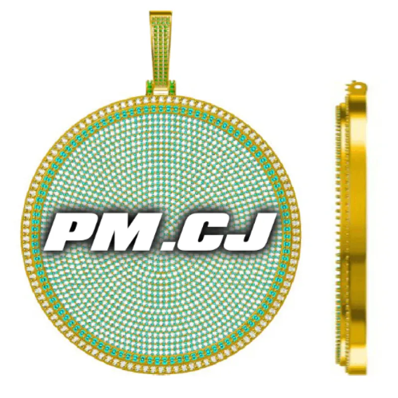 CUSTOM LETTER NECKLACE 3D BIG DISC sold by The GUU Shop