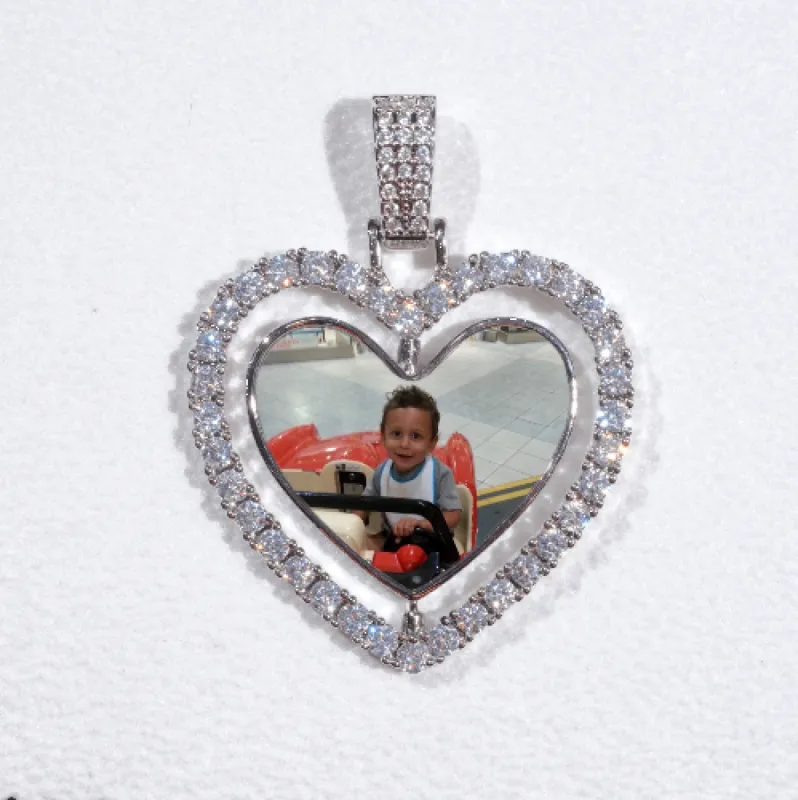 3D Spinning 2-Faced Heart Custom Picture Pendant sold by The GUU Shop