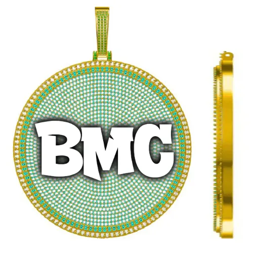 CUSTOM LETTER NECKLACE 3D BIG DISC sold by The GUU Shop