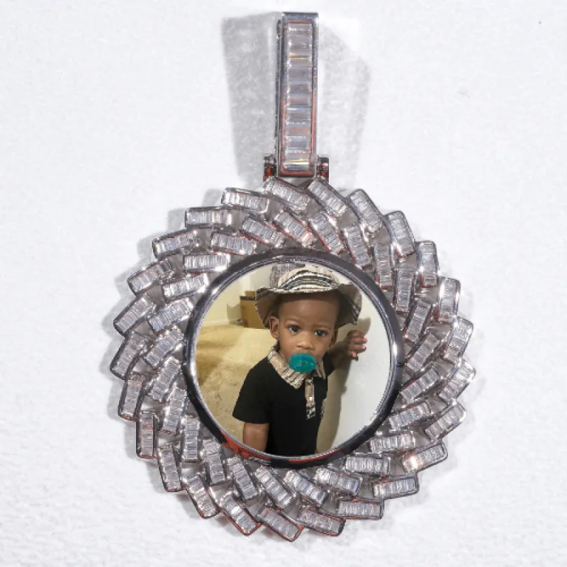 Large 3D Baguette Custom Picture Pendant sold by The GUU Shop