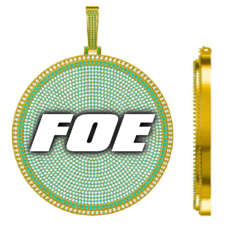 CUSTOM LETTER NECKLACE 3D BIG DISC sold by The GUU Shop