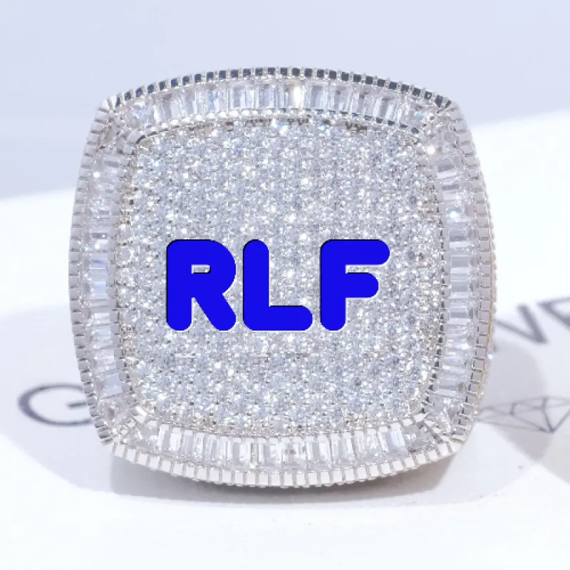 CUSTOM LETTER 3D ICED RING sold by The GUU Shop