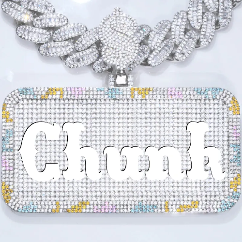 CUSTOM LETTER NECKLACE 3D COLORFUL SQUARE sold by The GUU Shop