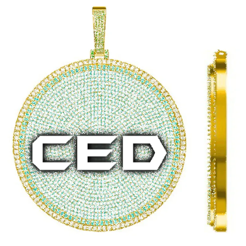 CUSTOM LETTER NECKLACE 3D BIG DISC sold by The GUU Shop