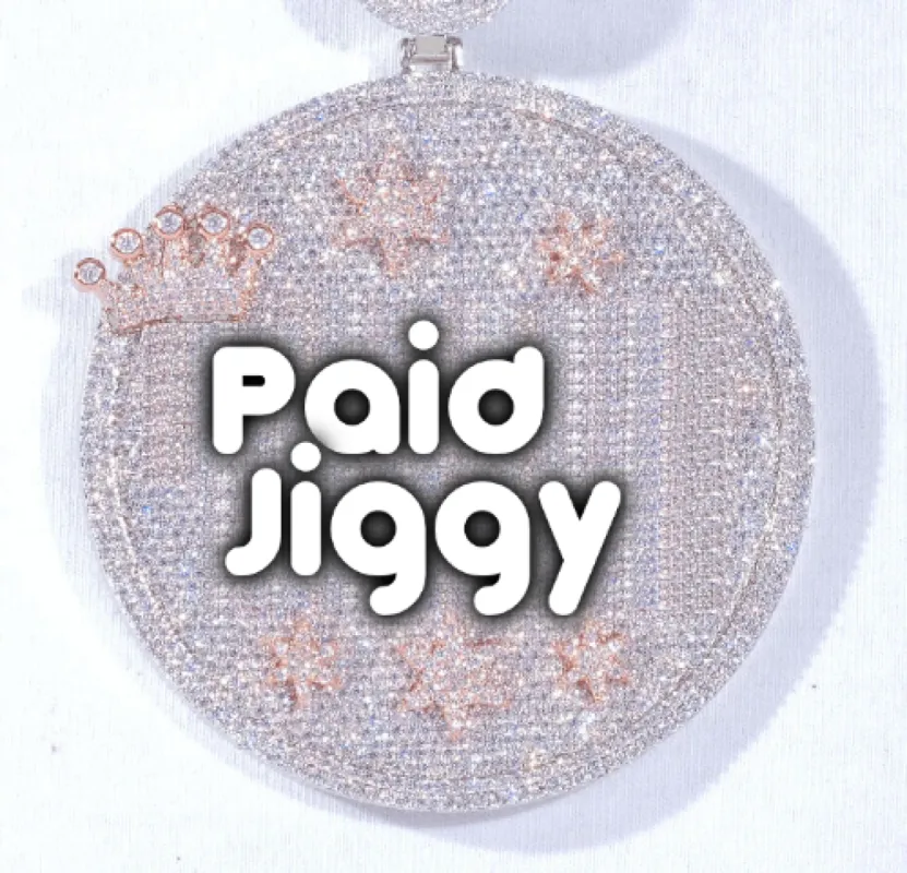 CUSTOM LETTER NECKLACE 3D BIG CROWN DISC sold by The GUU Shop