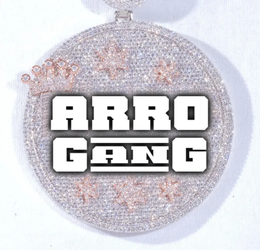 CUSTOM LETTER NECKLACE 3D BIG CROWN DISC sold by The GUU Shop