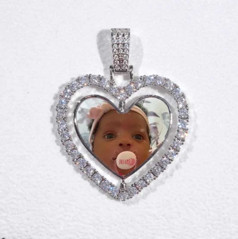 3D Spinning 2-Faced Heart Custom Picture Pendant sold by The GUU Shop