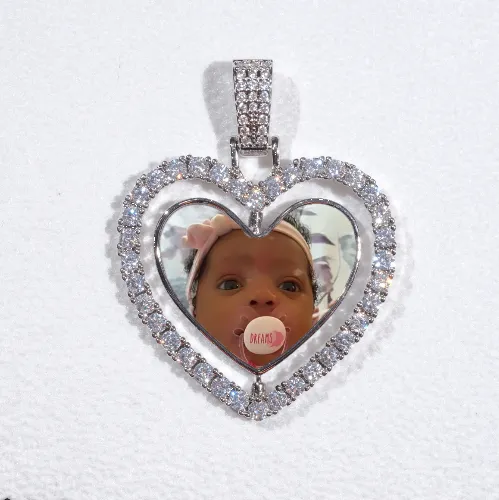 3D Spinning 2-Faced Heart Custom Picture Pendant sold by The GUU Shop