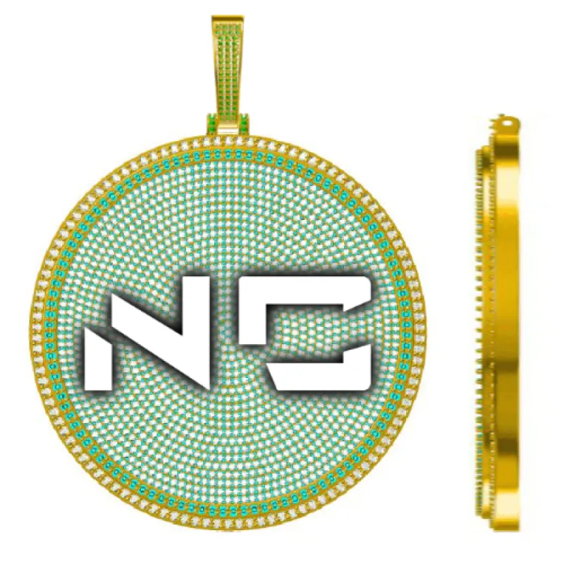 CUSTOM LETTER NECKLACE 3D BIG DISC sold by The GUU Shop