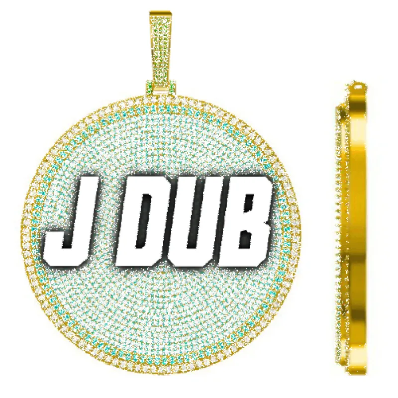 CUSTOM LETTER NECKLACE 3D BIG DISC sold by The GUU Shop