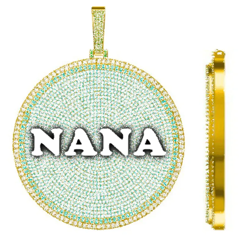 CUSTOM LETTER NECKLACE 3D BIG DISC sold by The GUU Shop