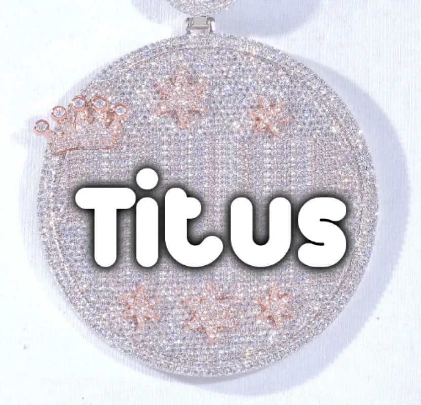 CUSTOM LETTER NECKLACE 3D BIG CROWN DISC sold by The GUU Shop