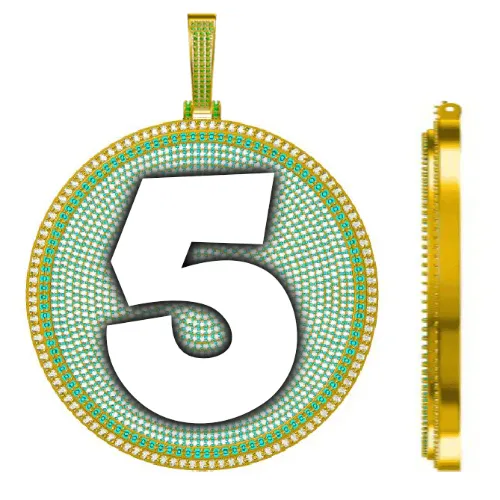 CUSTOM LETTER NECKLACE 3D BIG DISC sold by The GUU Shop