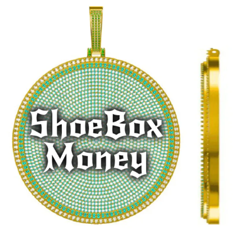 CUSTOM LETTER NECKLACE 3D BIG DISC sold by The GUU Shop