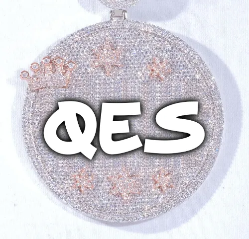 CUSTOM LETTER NECKLACE 3D BIG CROWN DISC sold by The GUU Shop