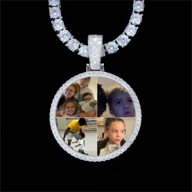 925S & VVS Moissanite 3D Circle Custom Picture Pendant sold by The GUU Shop