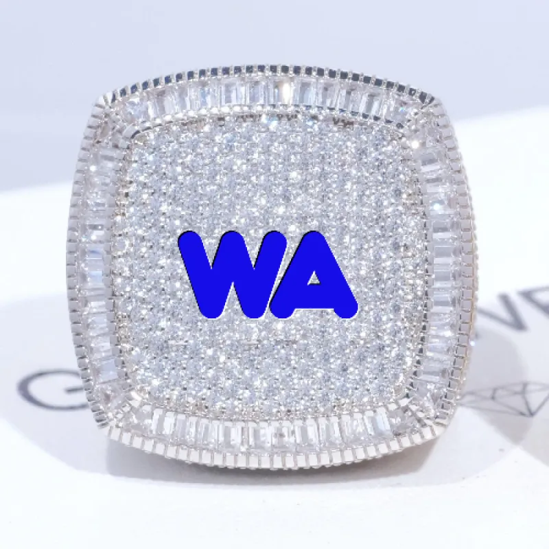 CUSTOM LETTER 3D ICED RING sold by The GUU Shop