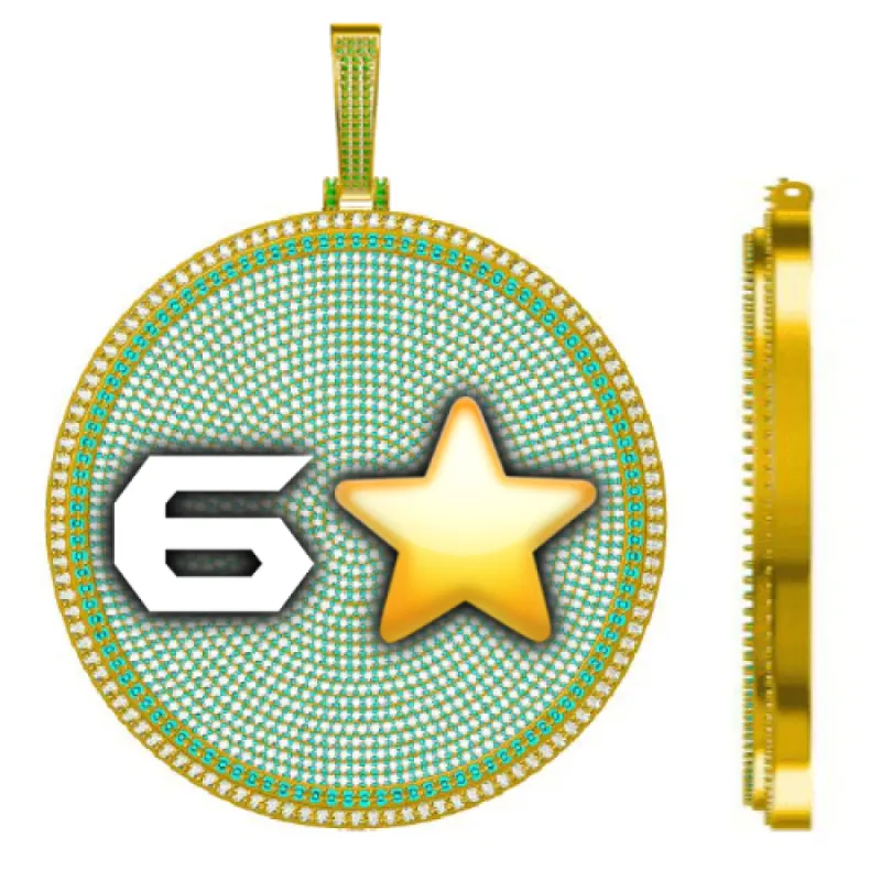 CUSTOM LETTER NECKLACE 3D BIG DISC sold by The GUU Shop