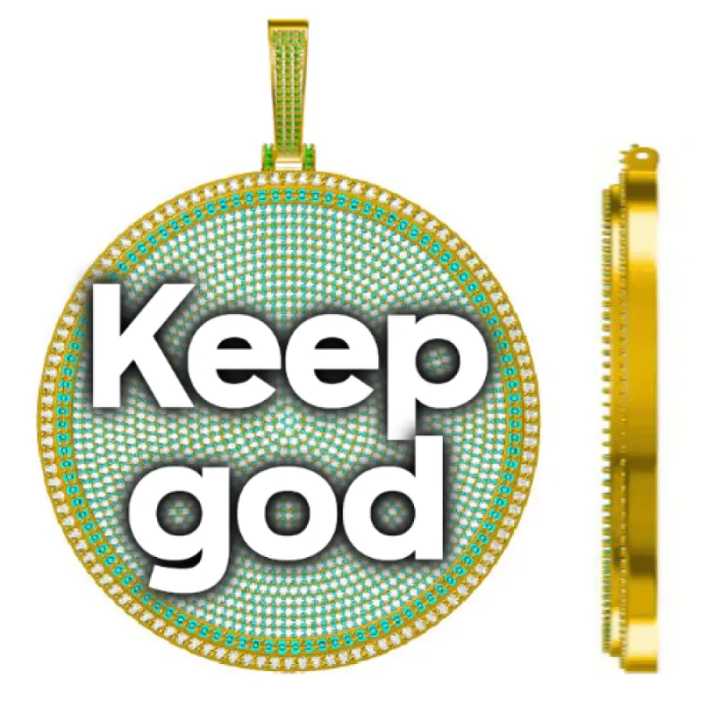 CUSTOM LETTER NECKLACE 3D BIG DISC sold by The GUU Shop