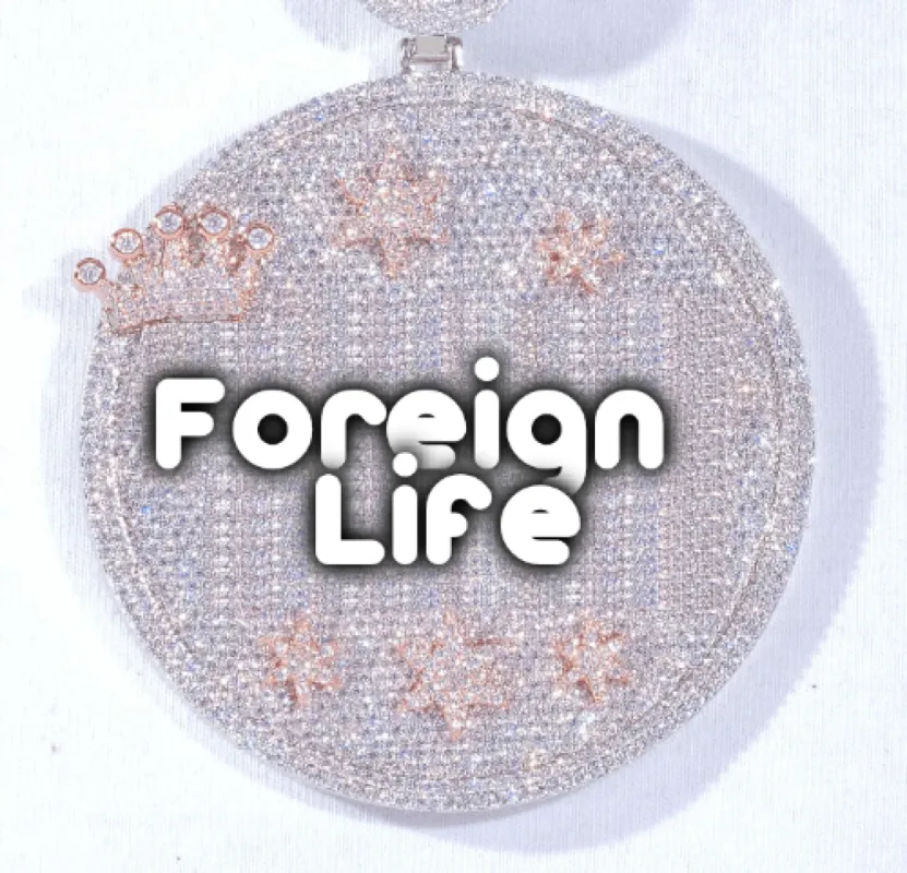 CUSTOM LETTER NECKLACE 3D BIG CROWN DISC sold by The GUU Shop