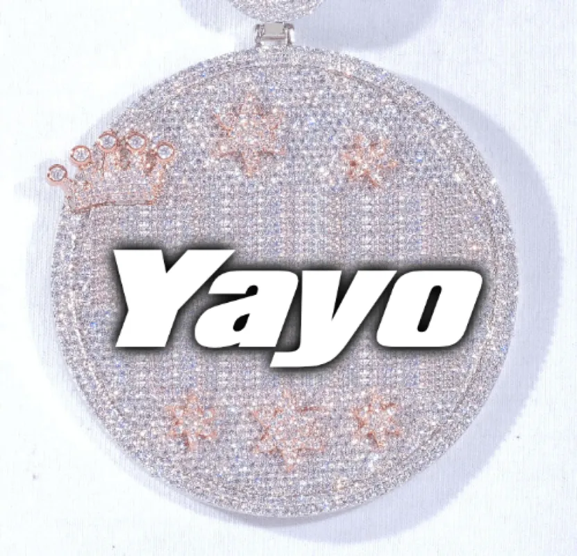 CUSTOM LETTER NECKLACE 3D BIG CROWN DISC sold by The GUU Shop