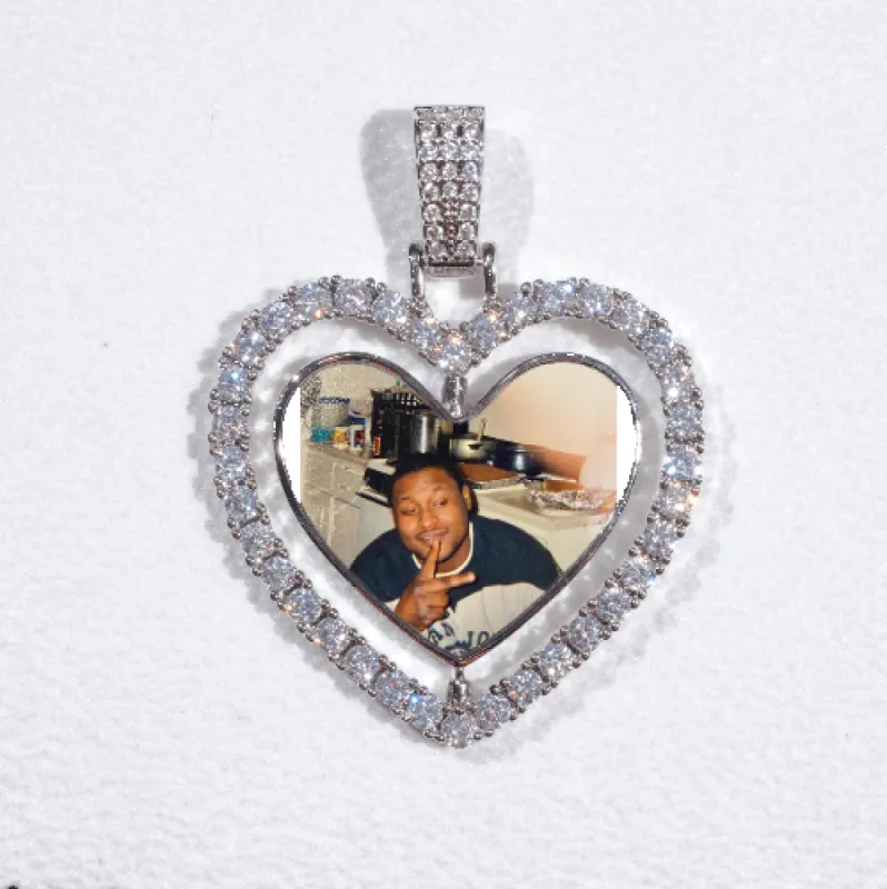 3D Spinning 2-Faced Heart Custom Picture Pendant sold by The GUU Shop