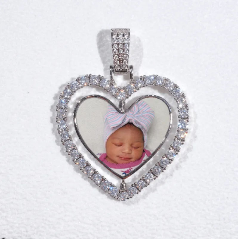 3D Spinning 2-Faced Heart Custom Picture Pendant sold by The GUU Shop