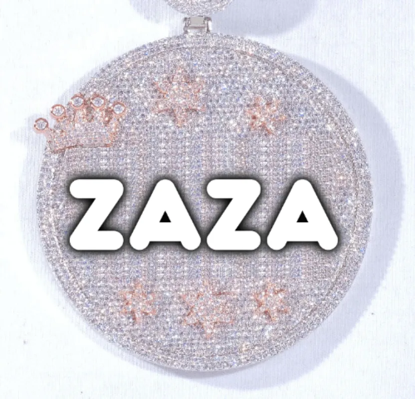 CUSTOM LETTER NECKLACE 3D BIG CROWN DISC sold by The GUU Shop