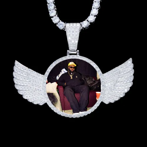 925S & VVS Moissanite 3D Wing Custom Picture Pendant sold by The GUU Shop