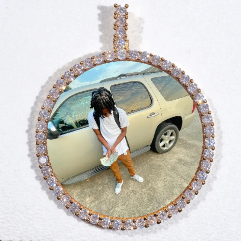 LARGE 3D CIRCLE CUSTOM PICTURE PENDANT sold by The GUU Shop